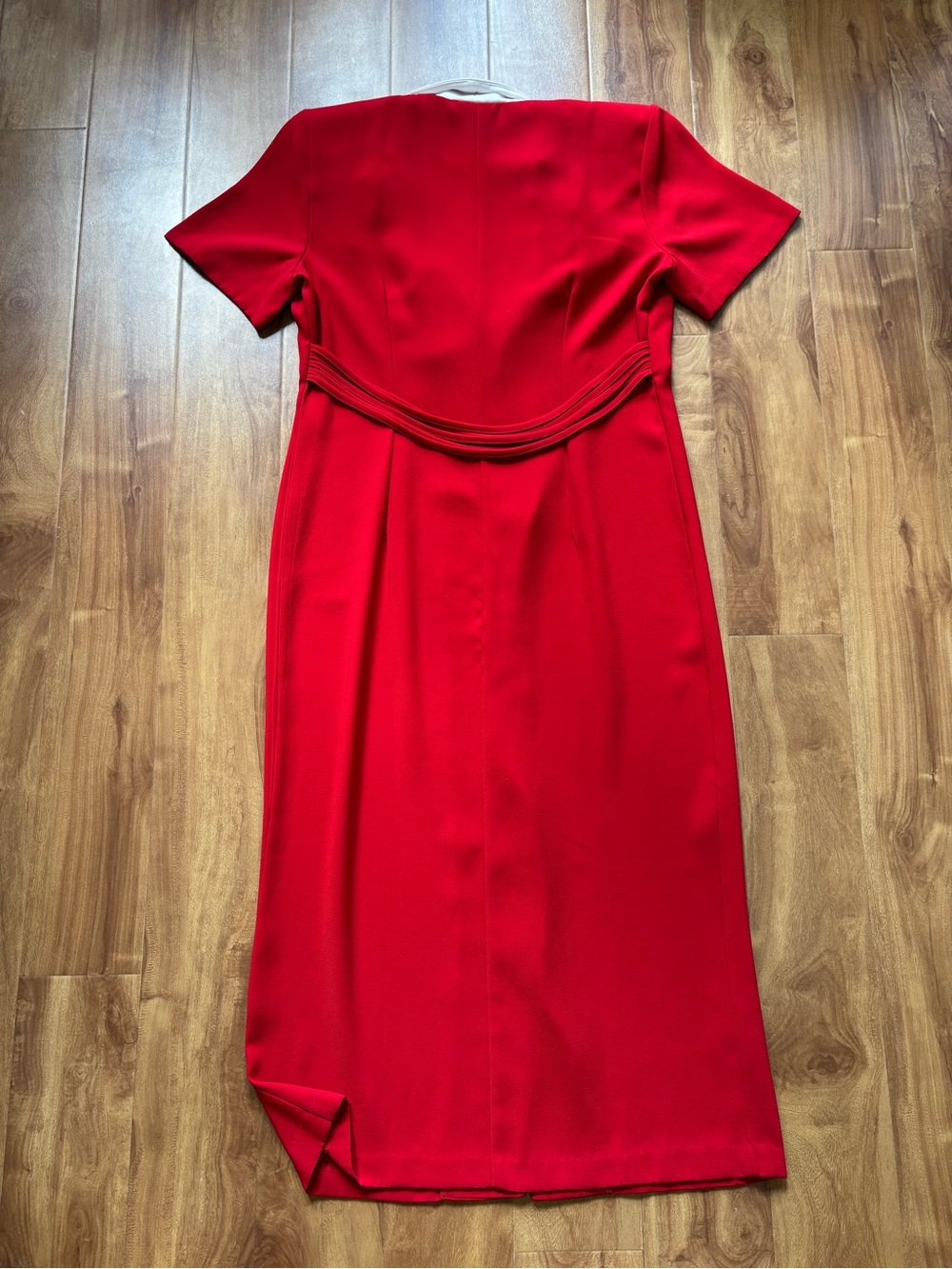 Vintage Red Midi Dress with White Trim - Picture 10 of 10
